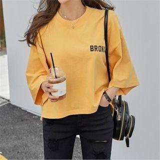 Bell-sleeve Letter Print T-shirt