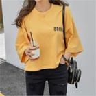 Bell-sleeve Letter Print T-shirt