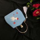 Floral Fish Print Case Crossbody Bag Blue - One Size