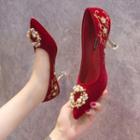 Stiletto Heel Faux Pearl Chinese Wedding Pumps