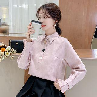 Long-sleeve Half Button Shirt