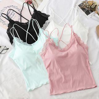 Strappy Lace Trim Padded Top
