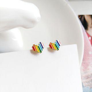 Alloy Rainbow Heart Earring