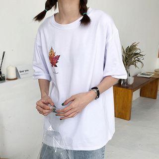 Maple Print Short-sleeve T-shirt