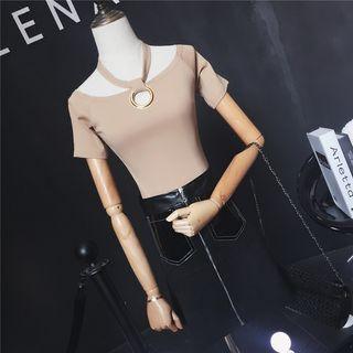 Short-sleeve Halter Top