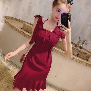 Bow Straps Bodycon Mermaid Dress