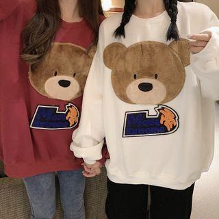 Bear Applique Long Sleeve Sweatshirt