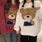 Bear Applique Long Sleeve Sweatshirt