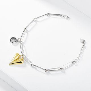 Heart Chain Bracelet 925 Silver - Silver - One Size