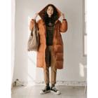 Hooded Long Puffer Coat One Size