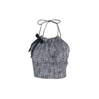 Plaid Bow Accent Halter Top