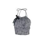 Plaid Bow Accent Halter Top