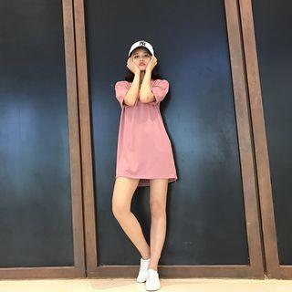 Short-sleeve Zip Placket Polo Dress