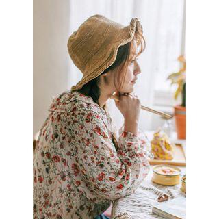 Inset Wire Faux-straw Bucket Hat
