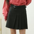 Belted Pleated Miniskirt