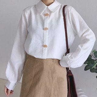 Asymmetric-button Shirt