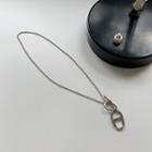 Oblong-pendant Chain Necklace