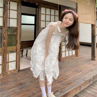 Spaghetti Strap Frill Trim Midi Smock Dress