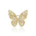 Fashion Temperament Plated Gold Butterfly Brooch With Cubic Zirconia Golden - One Size