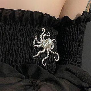 Octopus Brooch Silver - One Size
