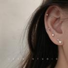 Stud Earring 3-pair Set 3 Pair - 925 Silver Earring - Silver - One Size