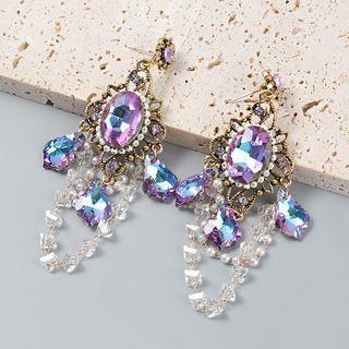Rhinestone Acrylic Alloy Dangle Earring 1 Pair - Purple - One Size