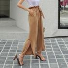 Paperbag-waist Slit-side Pants