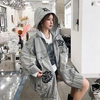 Mid-sleeve Loose-fit Zip Jacket