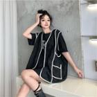 Elbow-sleeve Lettering T-shirt / Vest