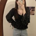 Long-sleeve Floral Blouse / Camisole Top