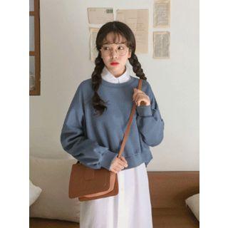 Balloon-sleeve Dip-back Sweatshirt