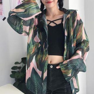 Print Light Jacket / Lattice Top