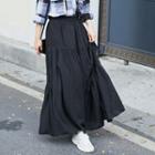 High Waist Maxi A-line Skirt Black - One Size