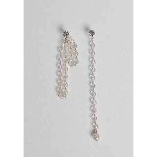 Faceted-bead Asymmetric Drop Earrings