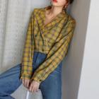 Double-breasted Plaid Shirt