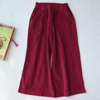 Corduroy Crop Wide-leg Pants