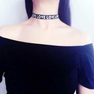 Lettering Ribbon Choker
