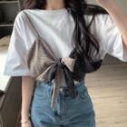 Short-sleeve Mock Two-piece Floral T-shirt