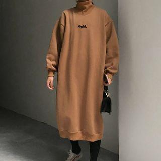 Turtleneck Midi Sweatshirt Dress