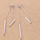 Bar Drop Earring 1 Pair - S925 Silver - Silver - One Size