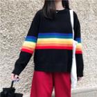Contrast Trim Sweater Black - One Size