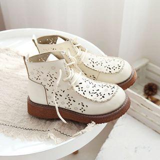 Cut-out Platform Lace Up Shoes