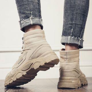 Platform Chunky Lace Up Short Boots