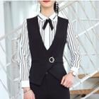 Single Button Vest / Fitted Skirt / Dress Pants / Striped Shirt