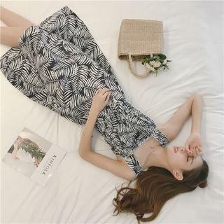 Print Wide-strap A-line Dress