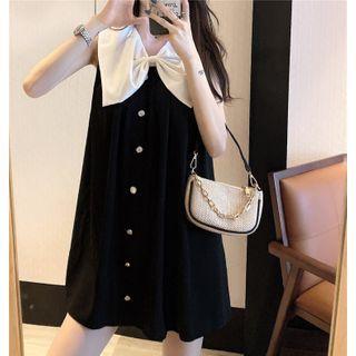 Bow-accent Mini A-line Tank Dress