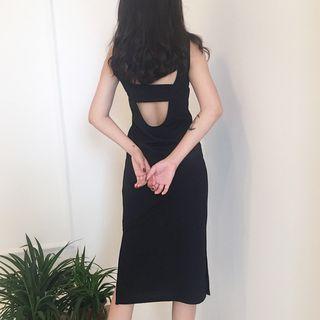 Cut Out Back Midi Tank Dress