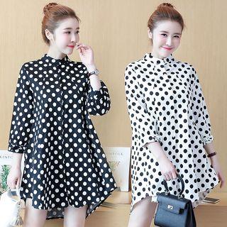 Polka Dot 3/4-sleeve Long Shirt