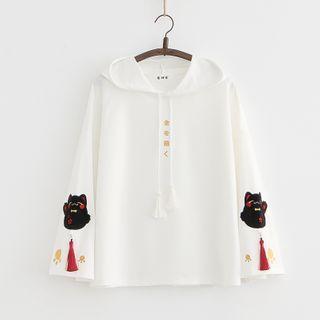 Tasseled Cat Themed Hoodie