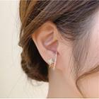 Star Rhinestone Earring 1 Pair - Gold & White - One Size